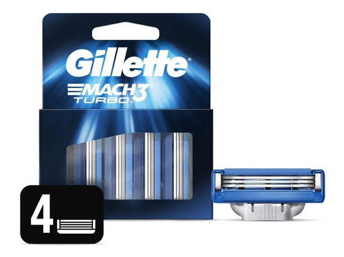 Gillette Mach3 Turbo Repuesto X 4 Unidades 0