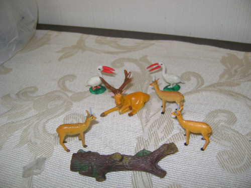 Antiguos 7 Animalitos Eg Toys Ciervo,ciervitos,cocodrilo Etc 0