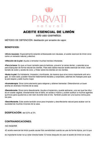 Aceite Esencial De Limon 15ml 1