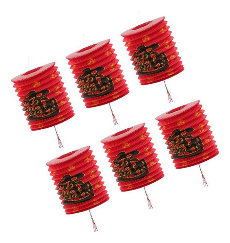 Character Paper Lanterns 6pcs Portable Chinese Lantern 0