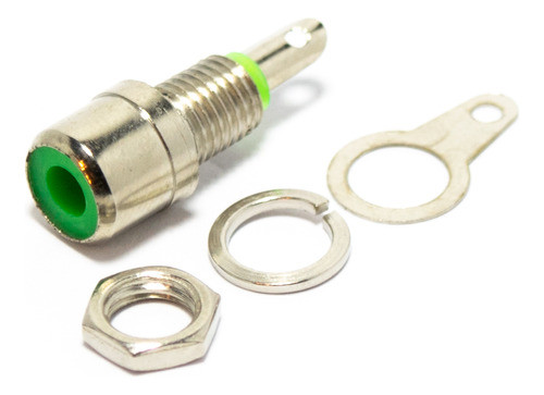 2 Conectores Jack Rca Hembra Verde Para Chasis Panel 0