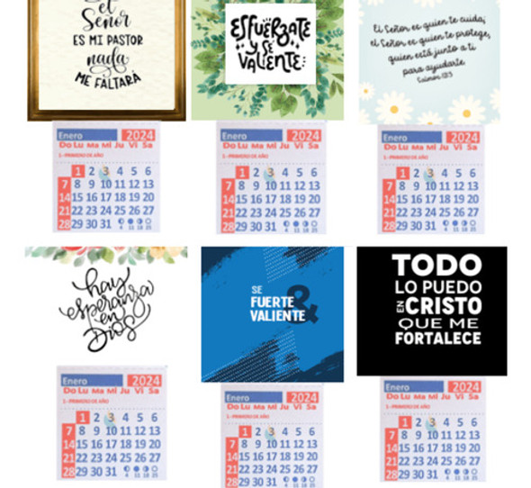 Calendario Con Imán Surtido X 6 0