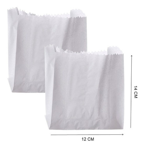 1000 Saco Saquinho Papel Lanche Hamburgão Festa Branco 12x14 0