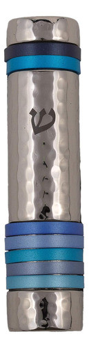 Emanuel Yair Mezuzah For Door | 10cm Hammered With Colorful 0