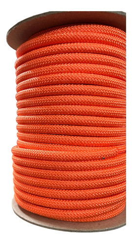 Soga Trenzada Cabo Poliester 6mm X 30 Metros Naranja Fuerte 1