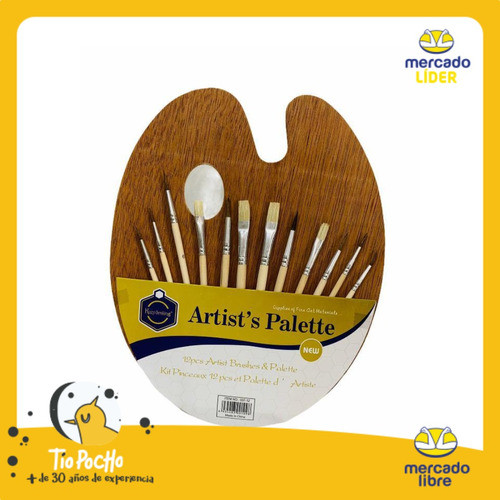 Kit De Pintura Acrilica 12 Colores Bastidores Paleta 1