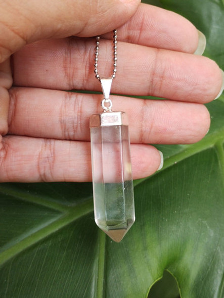 Cuarzo Cristal Con Cadena De Acero. Piedras Energéticas 1