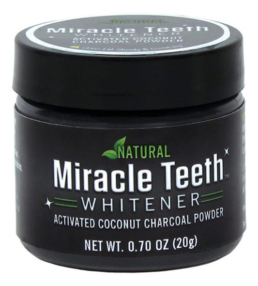 Blanqueador Dental Miracle Teeth Carbon Coco Natural No Daña 0