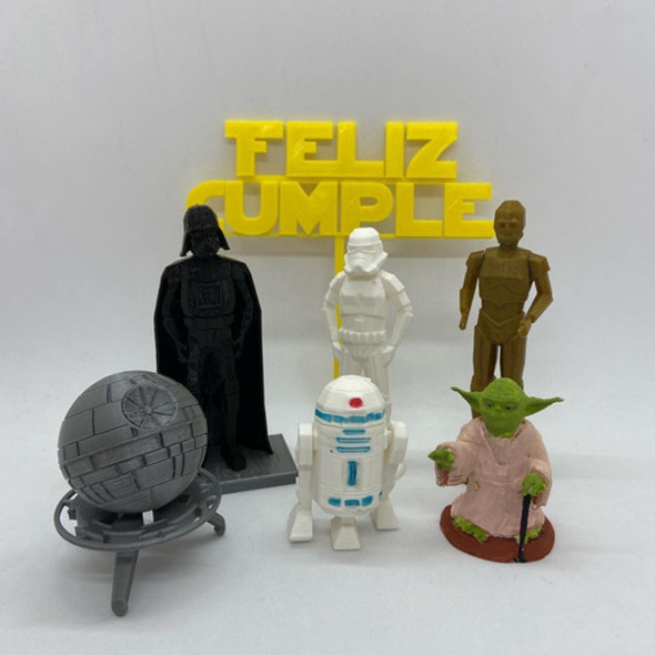 Adorno Torta Star Wars.pack+ Cartel Nombre Personalizado 1 Adorno Torta Star Wars.pack+ Cartel Nombre Personalizado 1