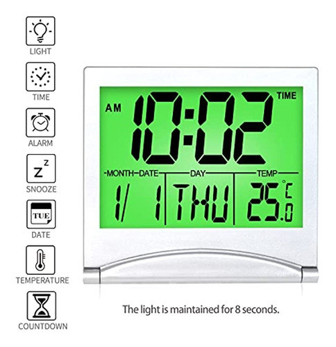 Betus Reloj Despertador Digital De Viaje Con Retroiluminac 1