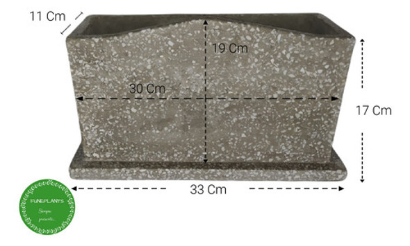 Jardinera Chica De Monolítico Gris C/placa - Art. Funerario. 1