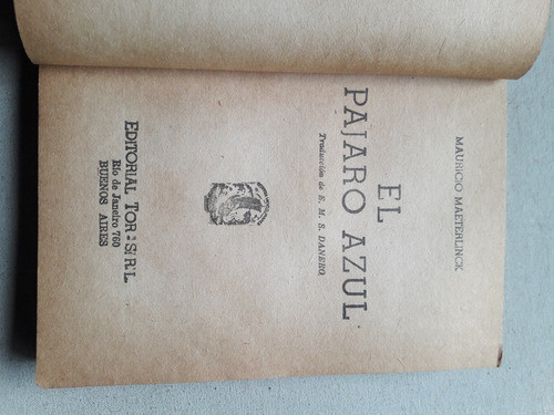 El Pájaro Azul - Mauricio Maeterlinck - Editorial Tor 1952 1