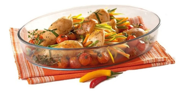 Fuente Asadera Oval 4lts Vidrio Templado Horno Freezer Bz3 0