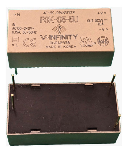 3x Conversor Ac/dc Fsk-s5-5u Output Dc5v 1,0a V-infinity 0
