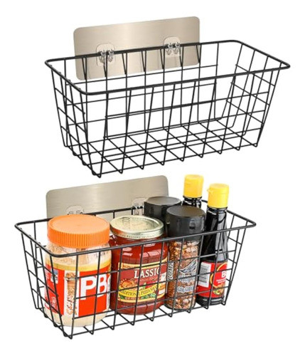 Paquete De 2 Cestas De Almacenamiento De Alambre 0