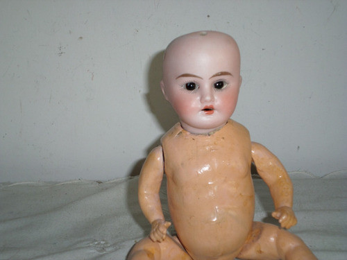 Antigua Muñeca De Porcelana Heubach Sellada 1902, 23 Cm Alto 0