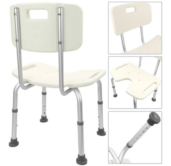 Silla De Baño, Ducha, Respaldo Especial Higiene Genitales 1