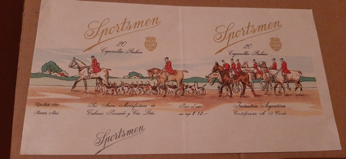 Etiqueta Marquilla Papel Antigua Colección Sportsmen Soft 0