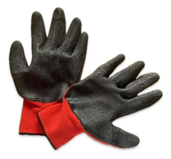 Guantes De Trabajo Tela Y Goma 55g Antideslizante Pack 12uni 0
