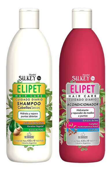 Shampoo Cabellos Secos + Acondicionador Silkey Elipet 430 Ml 0