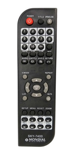 Cr-2705 Controle Remoto Compatível C/ Dvd Mondial Sky7400 0