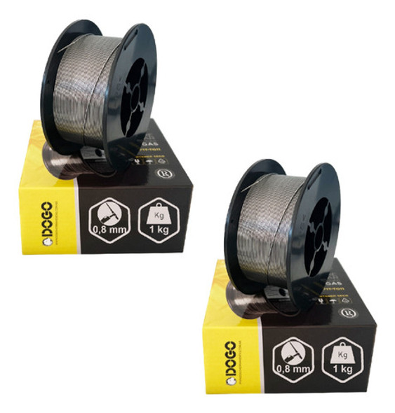 Alambre Flux 0,8mm Soldar Mig Sin Gas Rollo 1 Kg - Pack X2 0