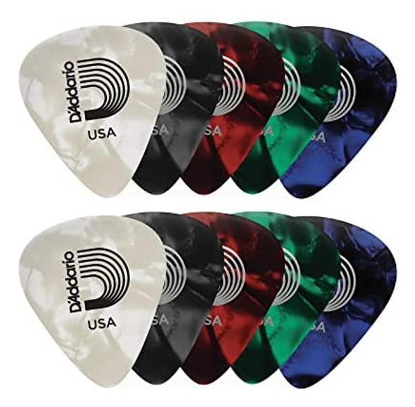 Daddario Púas Para Guitarra De Celuloide, Paquete De 10, 0