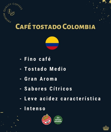 Café Colombia 1 Kg Tostado En Grano, Sin Tacc Sin Azucar 1