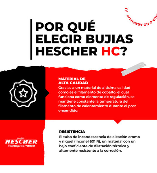 Kit X4 Bujía Precalentamiento Hc111 P/ Peugeot Boxer 1.9 Td 1