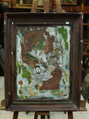 Herr / Collage Tierra / Abstracto Enmarcado / 60 X 40 # 1664 1