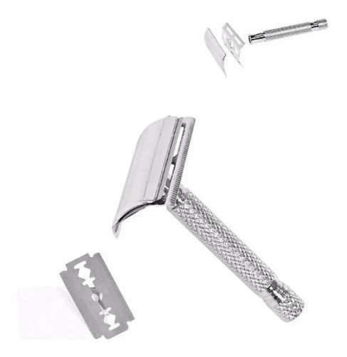Aparelho Para Barbear Retro Antigo Inox + Lamina For Man 0