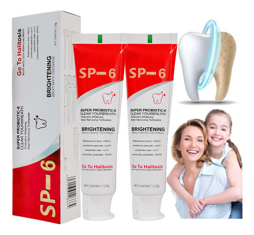 Pasta De Dentes Clareadora Probiótica 2* Sp-6, Limpeza Profu 0