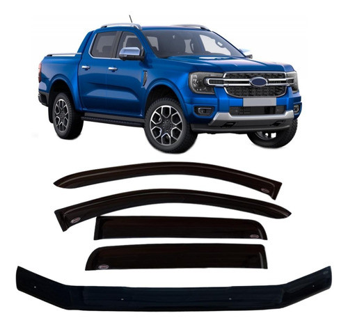 Deflector De Capot Y Ventanillas Adhesivas X4 Ranger 2024 0