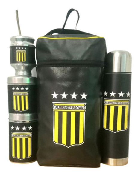 Equipo De Mate Set Matero Completo Almirante Brown. Ecocuero 0