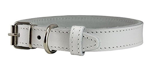 Collar De Perro De Cuero Genuino Blanco 7 Tamaños 0