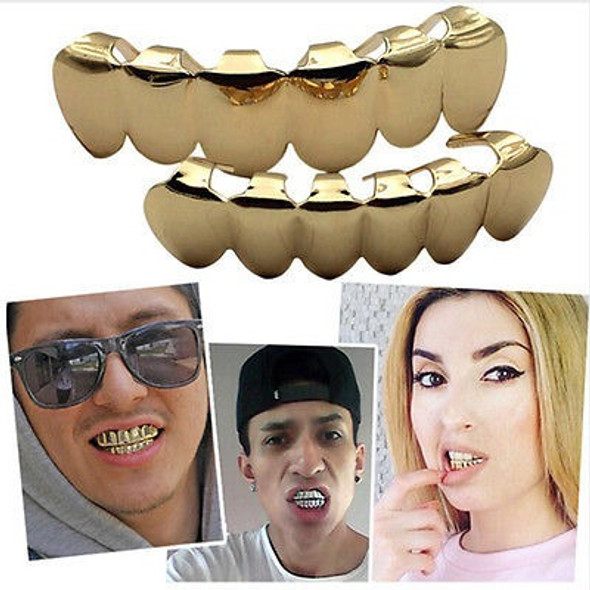 Usa Custom Fit 14 K Oro Plateado Hip Hop Los Dientes Grillz 1