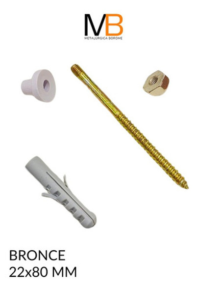 Tornillo Bronce 22x80 Para Inodoro-bidet X 2uni 1