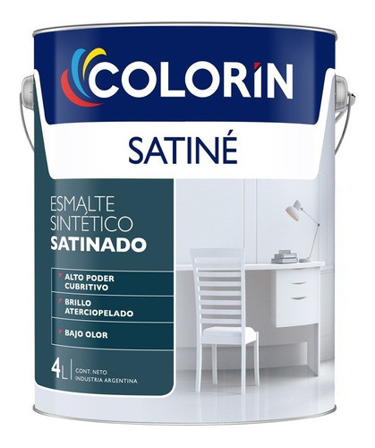 Esmalte Sintético Colorín Satine Satinado Negro 4 Lts 0