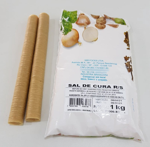 Kit 2 Tripas Artificial De Colágeno 22 +  1- Sal De Cura 1 1