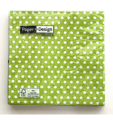 Servilletas Pack Por 10 Unidades Lunares Con Fondo Verde 0