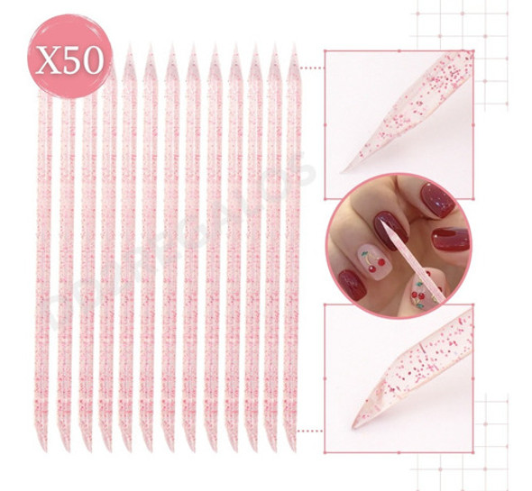 50 Palito Naranjo Acrilico Repujador Cutícula Manicura Uñas 1 50 Palito Naranjo Acrilico Repujador Cutícula Manicura Uñas 1