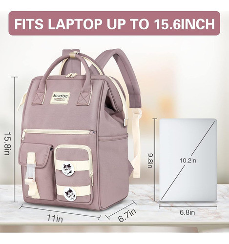 ~? Bevalsa Laptop Backpack 15.6 Pulgadas Elegante College Sc 1