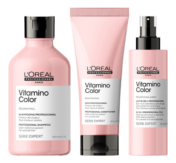Shampoo + Acondicionador + 10 En 1 Vitamino Color Loréal Pro 0