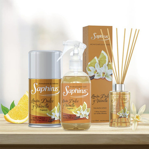 Aromatizador Textil Saphirus Fragancia Limon Dul. Y Vai. X1u 1