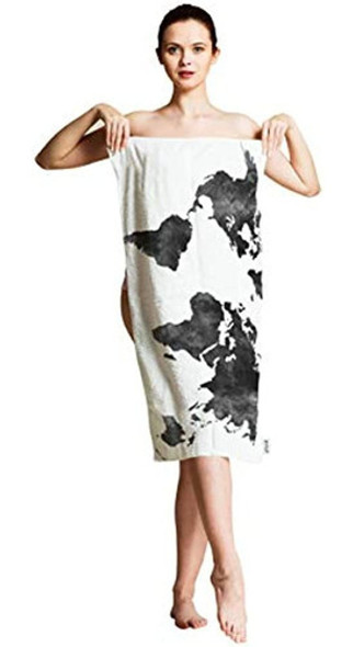 Otoallas De Mano Con Mapa Del Mundo Floral, Mapa Negro De Ac 1