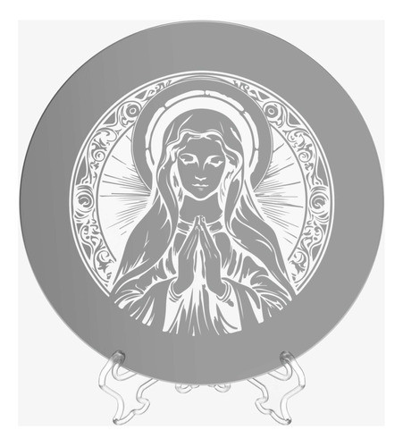 Presente, Espelho De Mesa Religioso - Maria + Suporte. 0