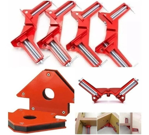 2 Angulos Imantados  Para Soldar + 4 Prensas Encuadrar 0