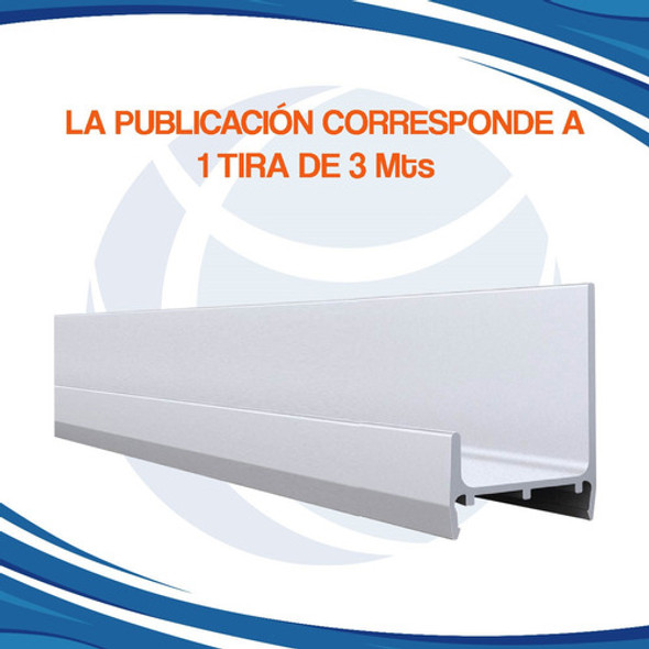 Perfil J Tirador Manija 15mm Aluminio X 3 Mts Puerta Mueble 1