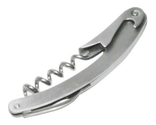 Destapador Vinos Sacacorchos Tirabuzon Doble Impulso Acero 0