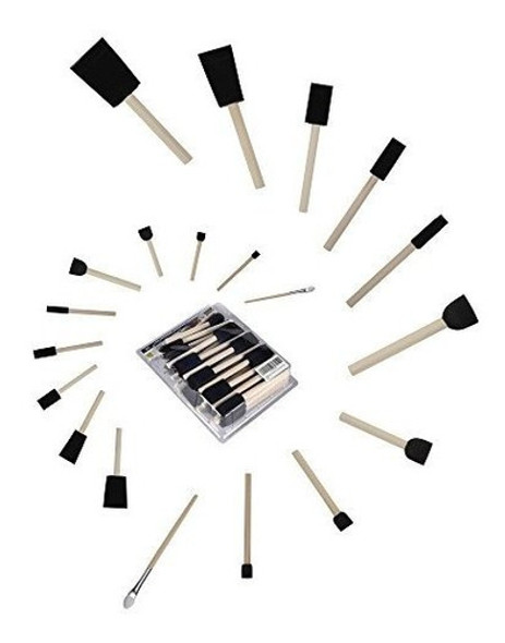 Conda Juego De 50 Pinceles De Espuma Mango De Madera Ligeros 0